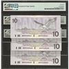 Image 2 : 3 X CONSECUTIVE Canada BC-57b 1989 $10 GEM66EPQ PMG