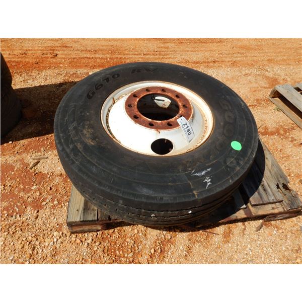 (1) 315/80R22 TIRE W/RIM (A2)