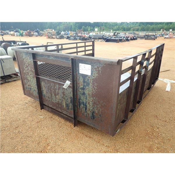 FLATBED TRUCK BODY W/HEADACHE RACK & SIDE, 9' LONG