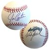 Image 1 : Joe Carter/Mitch Williams Autographed Rawlings OML Baseball ( frozen pond coa)