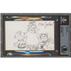 Image 1 : Bill Melendez Authentic Signed 3x5 Index Card w/ Peanuts Sketch (Beckett Slabbed)