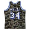 Image 1 : Lakers Shaquille O'Neal Camo 1996-97 M& N Signed HWC Swingman Jersey (Beckett Witnessed)