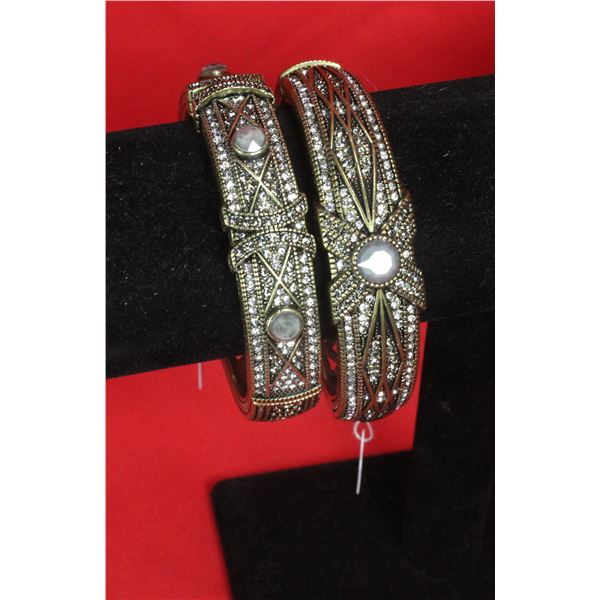AUTHENTIC HEIDI DAUS DOUBLE BANGLE SET