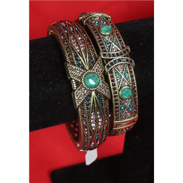 AUTHENTIC HEIDI DAUS DOUBLE BANGLE SET