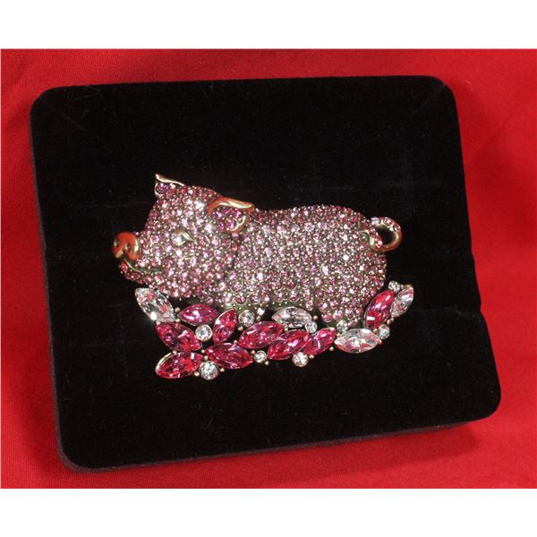 AUTHENTIC HEIDI DAUS BLING PINK PIG PIN