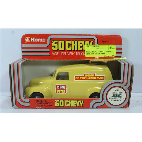 METAL DIE CAST 1950 CHEVROLET DELIVERY TRUCK BANK
