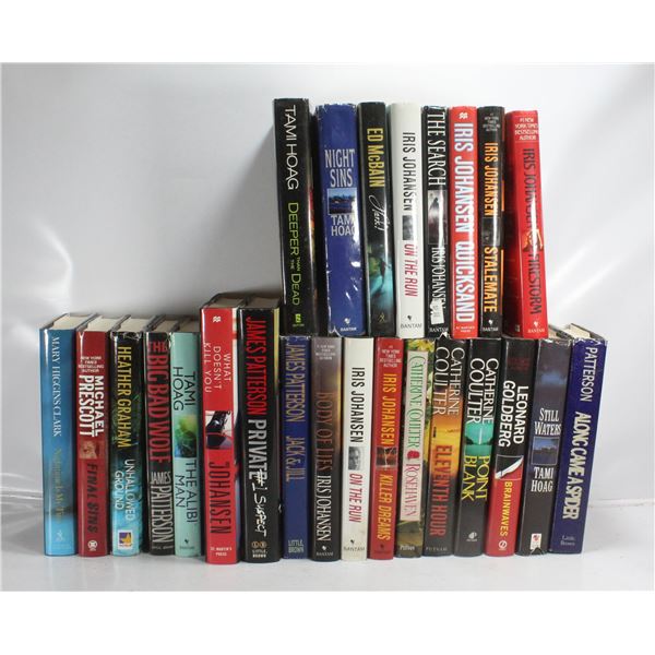 HARDCOVER BOOKS- LOT OF 25- MYSTERY THEME- ASST.