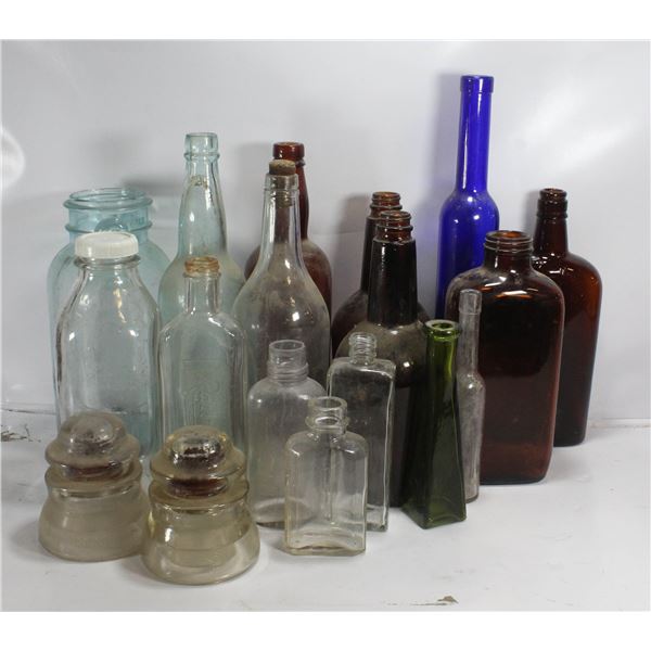ANTIQUE JARS, BOTTLES & ELECTRICAL INSULATORS-