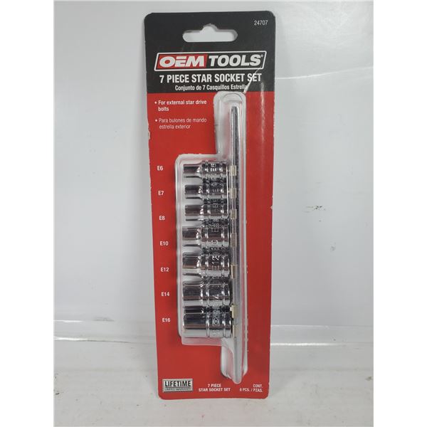 NEW OEM TOOLS 7 PC STAR SOCKET SET
