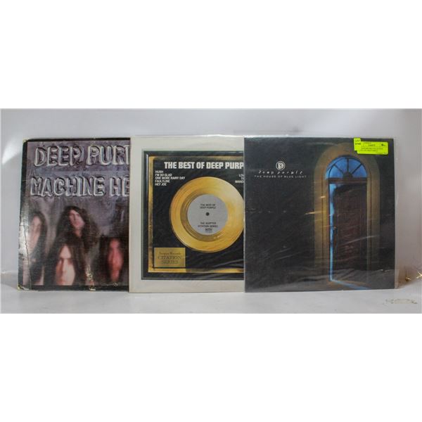 3 ESTATE RECORD COLLECTION VINYL LPS. DEEP PURPLE