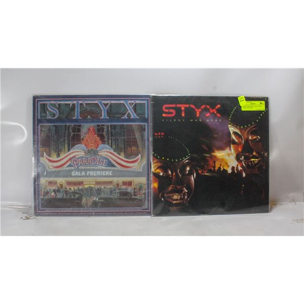 2 ESTATE RECORD COLLECTION VINYL LPS. STYX