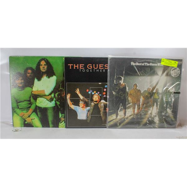 3 ESTATE RECORD COLLECTION VINYL LPS. GUESS WHO