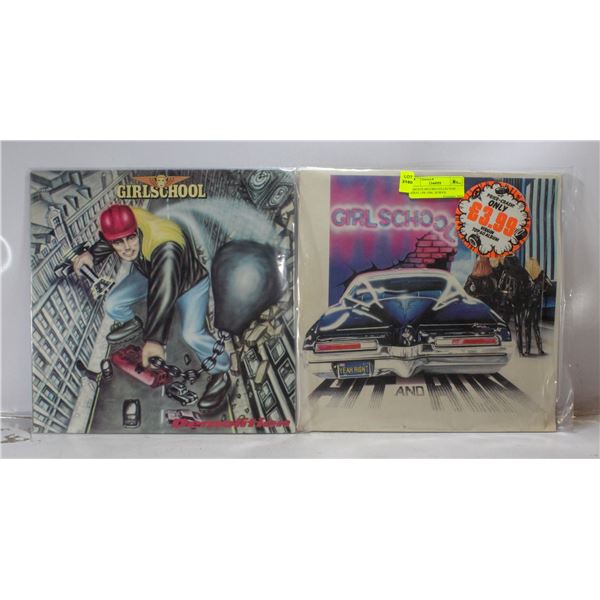 2 ESTATE RECORD COLLECTION VINYL LPS. GIRL SCHOOL