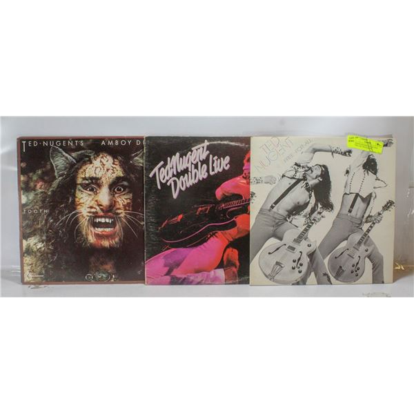 3 ESTATE RECORD COLLECTION VINYL LPS. TED NUGENT