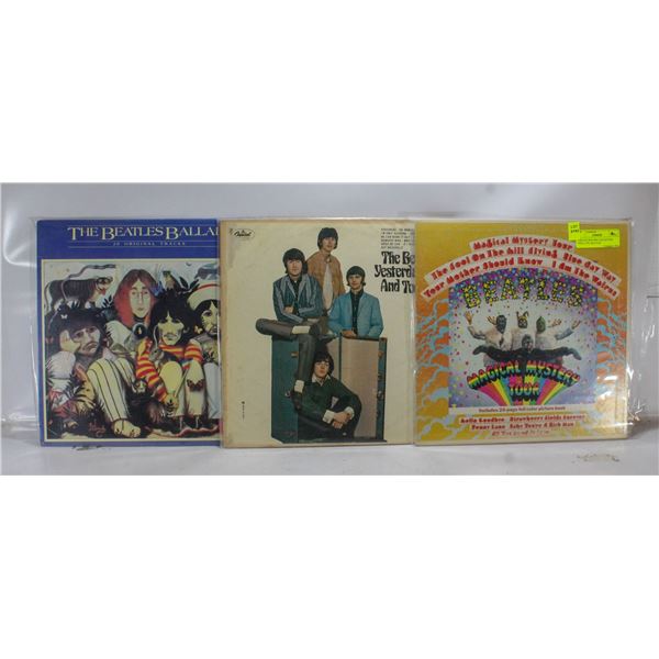 3 ESTATE RECORD COLLECTION VINYL LPS. BEATLES