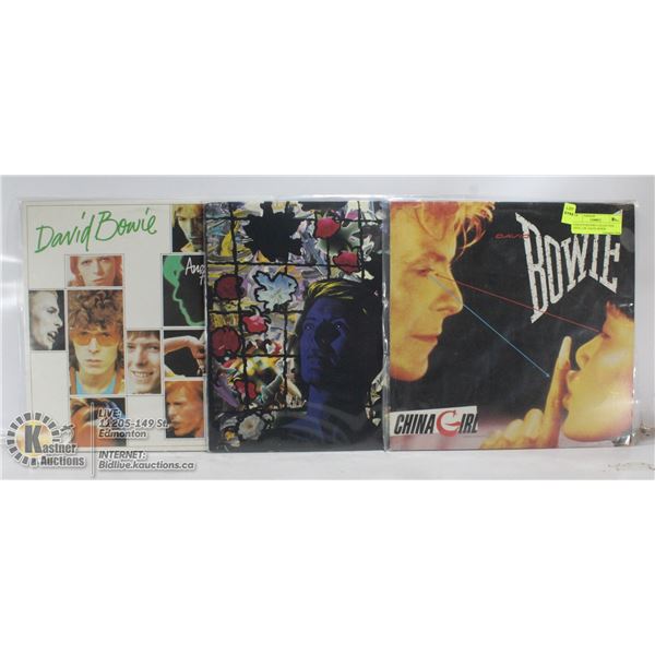 3 ESTATE RECORD COLLECTION VINYL LPS. DAVID BOWIE