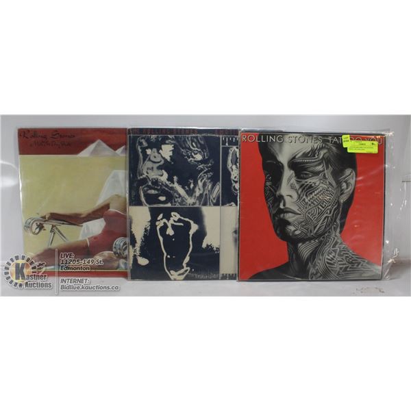 3 ESTATE RECORD COLLECTION VINYL LPS. ROLLING