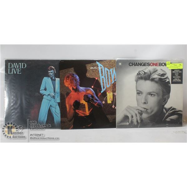 3 ESTATE RECORD COLLECTION VINYL LPS. DAVID BOWIE