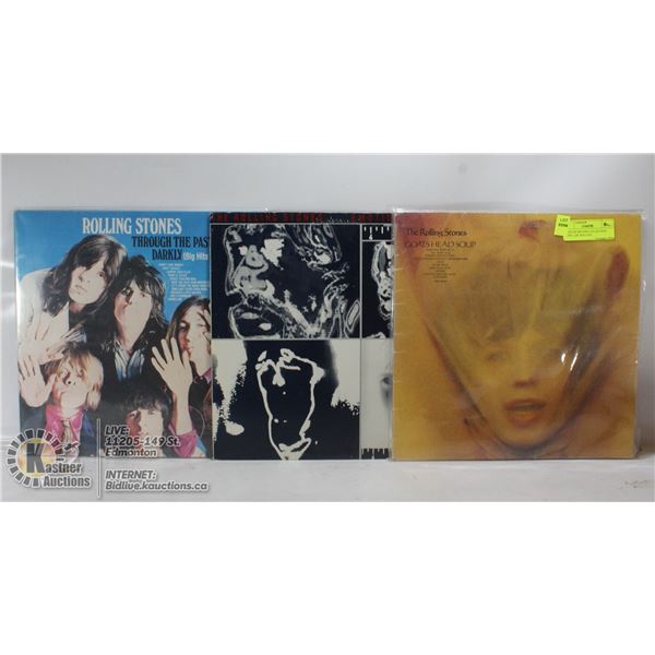 3 ESTATE RECORD COLLECTION VINYL LPS. ROLLING