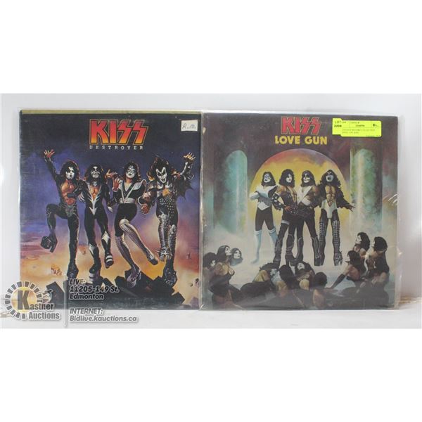 2 ESTATE RECORD COLLECTION VINYL LPS. KISS