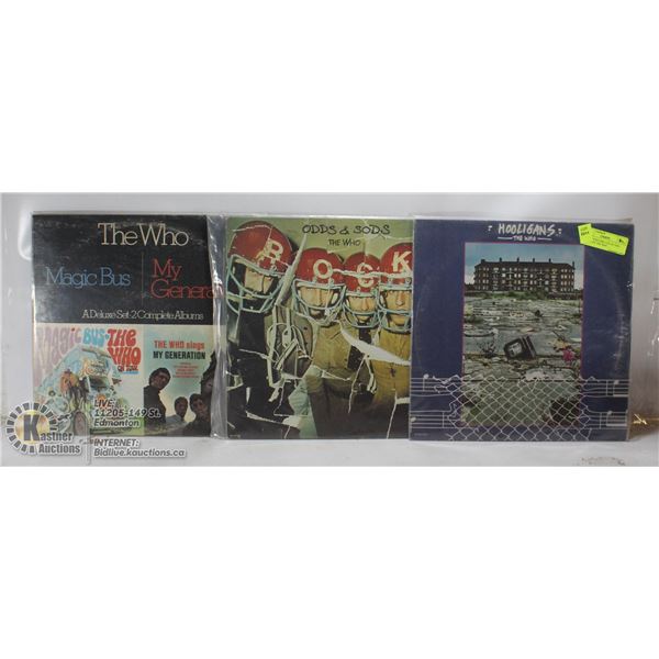 3 ESTATE RECORD COLLECTION VINYL LPS. THE WHO
