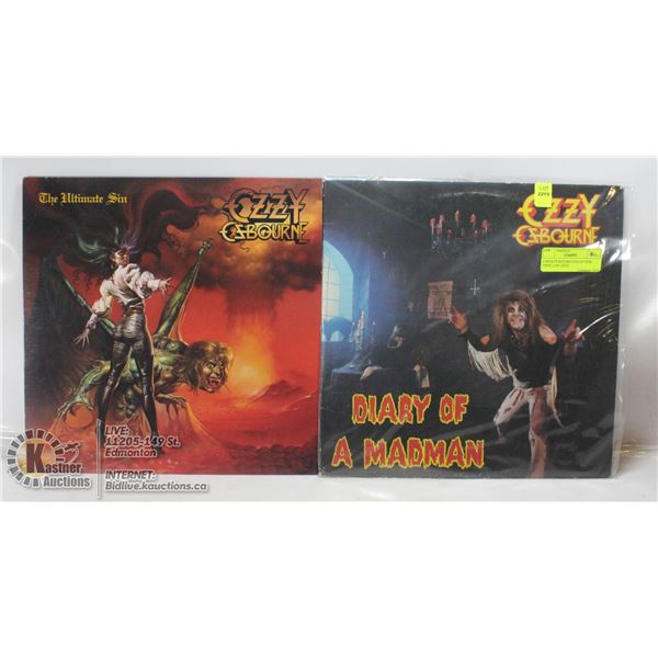 2 ESTATE RECORD COLLECTION VINYL LPS. OZZY