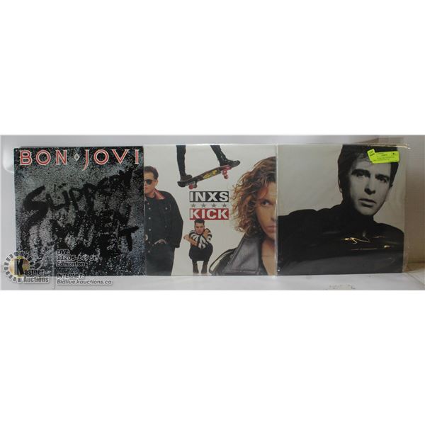 3 ESTATE RECORD COLLECTION VINYL LPS.BON JOVI / IN