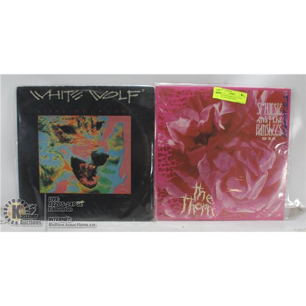 2 ESTATE RECORD COLLECTION VINYL LPS. WHITE WOLF /