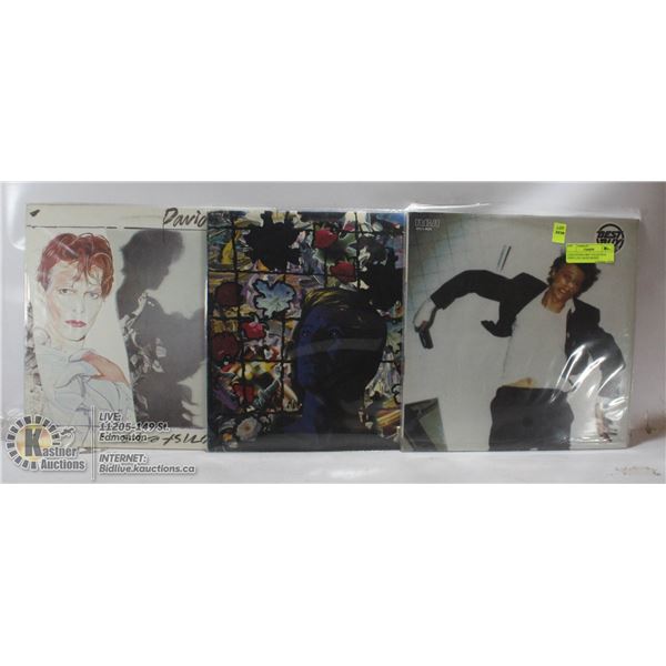 3 ESTATE RECORD COLLECTION VINYL LPS. DAVID BOWIE