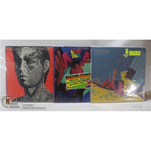 3 ESTATE RECORD COLLECTION VINYL LPS. ROLLING