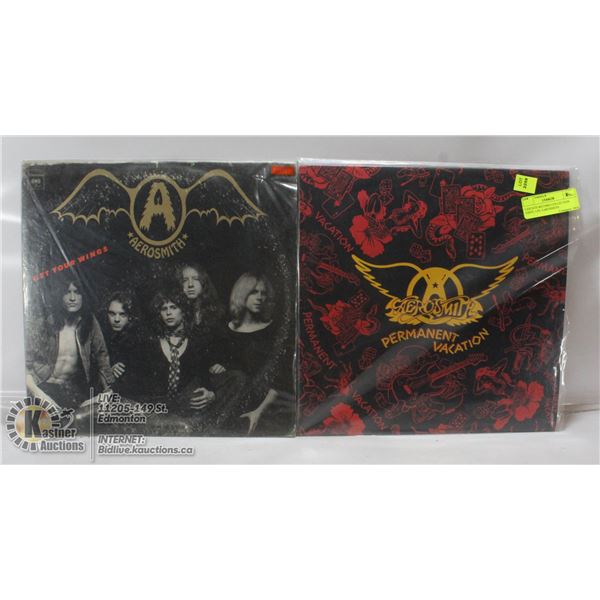 2 ESTATE RECORD COLLECTION VINYL LPS. EAROSMITH