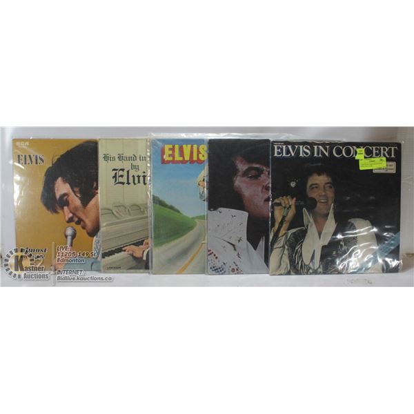 5 ESTATE RECORD COLLECTION VINYL LPS. ELVIS