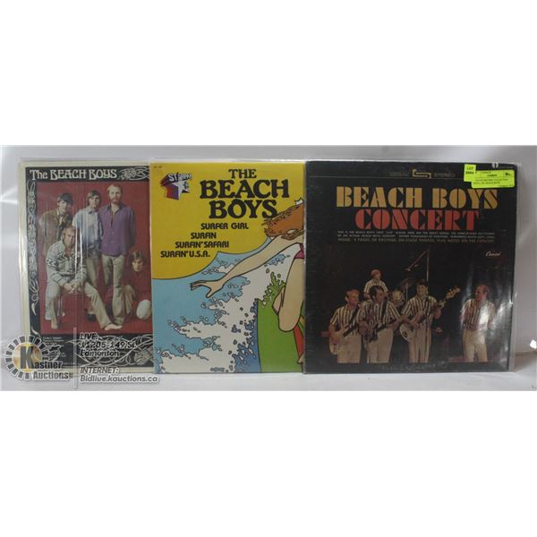 3 ESTATE RECORD COLLECTION VINYL LPS. BEACH BOYS