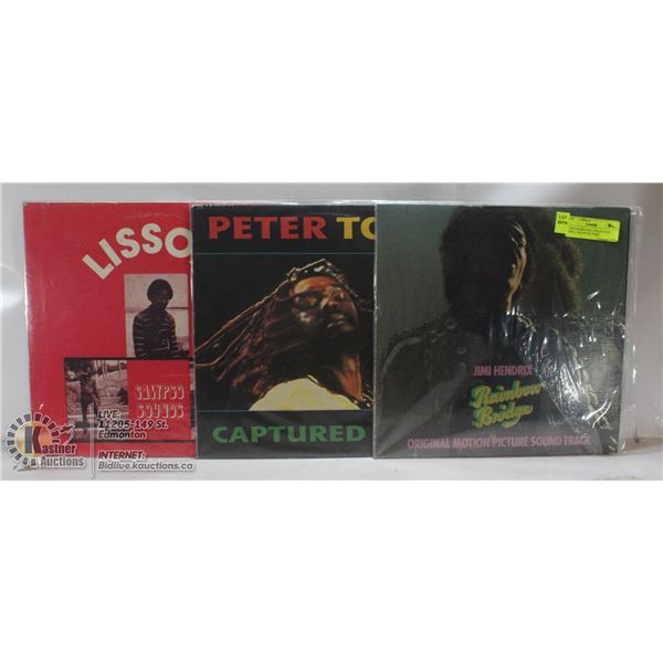 3 ESTATE RECORD COLLECTION VINYL LPS. PETER TOSH /