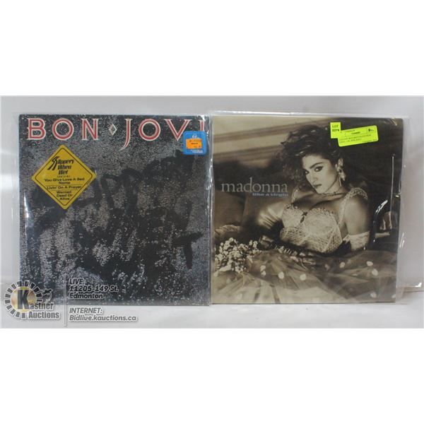 2 ESTATE RECORD COLLECTION VINYL LPS. BON JOVI /