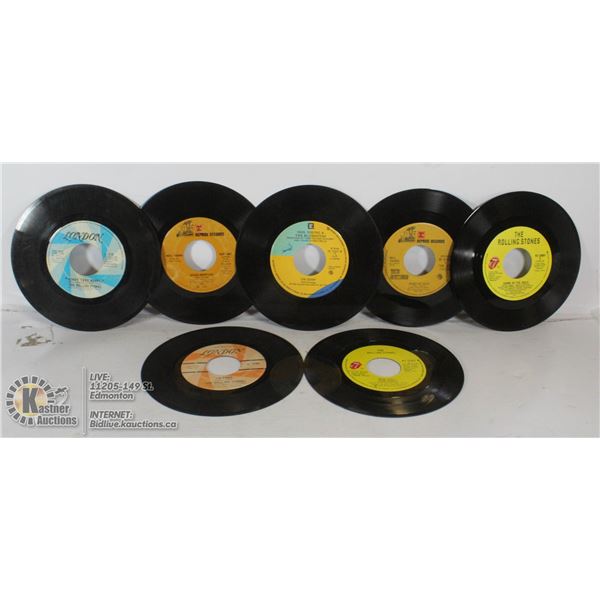7 45 RPM JUKE BOX RECORDS 4X ROLLING STONES & 3X