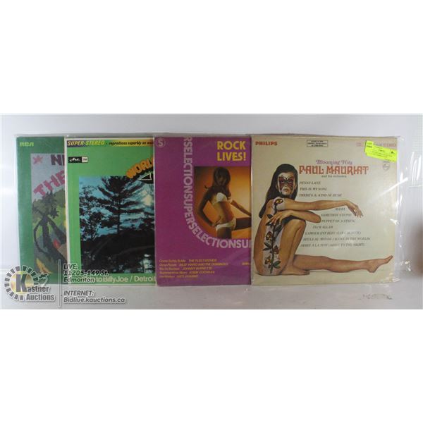 4 ESTATE RECORD COLLECTION VINYL LPS. COMPILATION