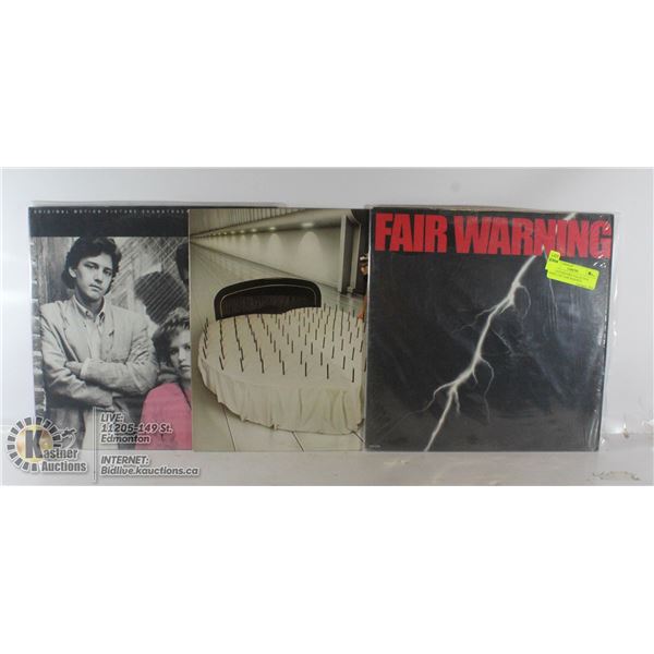 3 ESTATE RECORD COLLECTION VINYL LPS. FAIR WARNING