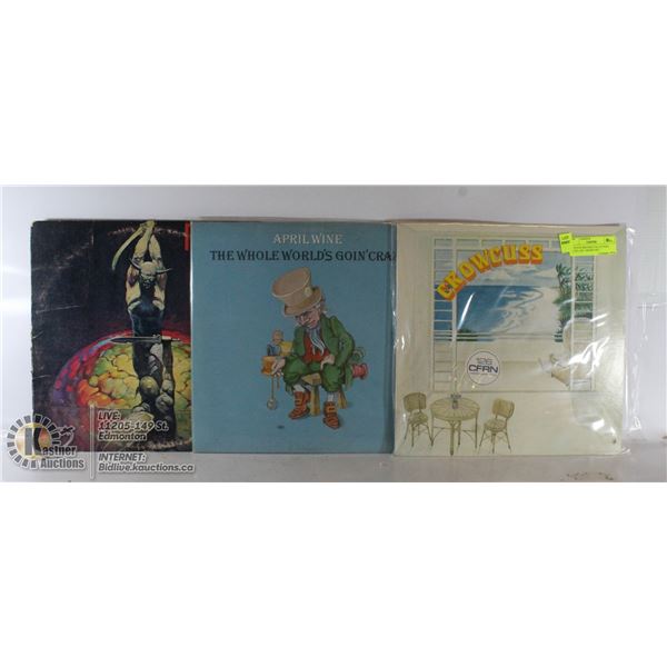 3 ESTATE RECORD COLLECTION VINYL LPS. CROWCUSS /