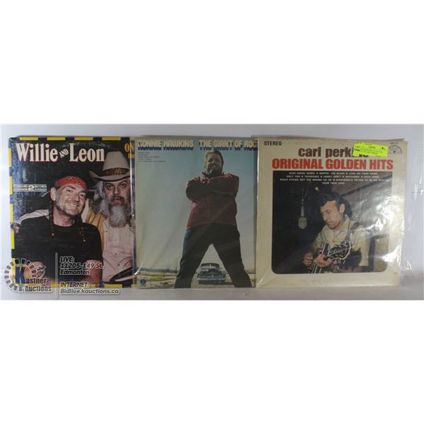 3 ESTATE RECORD COLLECTION VINYL LPS. CARL PERKINS
