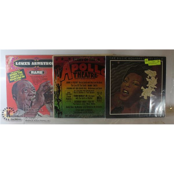 3 ESTATE RECORD COLLECTION VINYL LPS. BILLIE HOLID