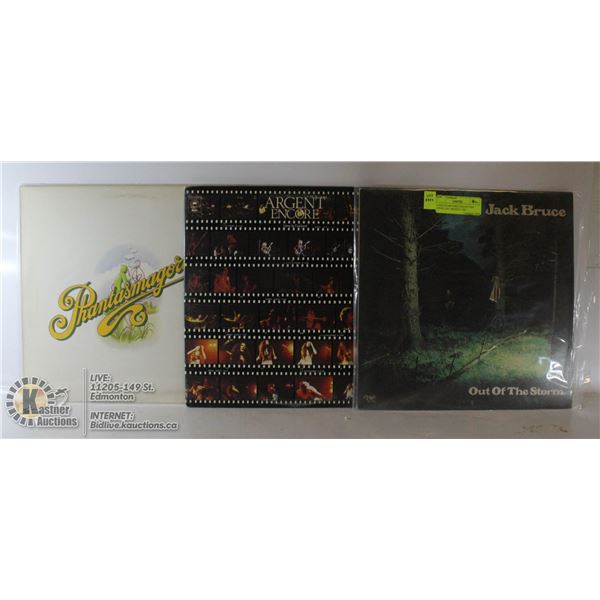 3 ESTATE RECORD COLLECTION VINYL LPS. ARGENT / JAC
