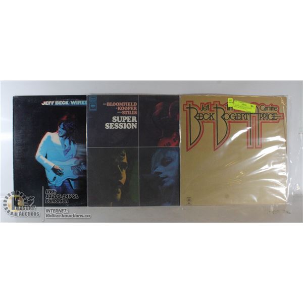 3 ESTATE RECORD COLLECTION VINYL LPS. JEFF BECK /