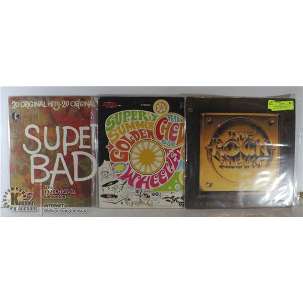 3 ESTATE RECORD COLLECTION VINYL LPS. ROCK ALBUM /