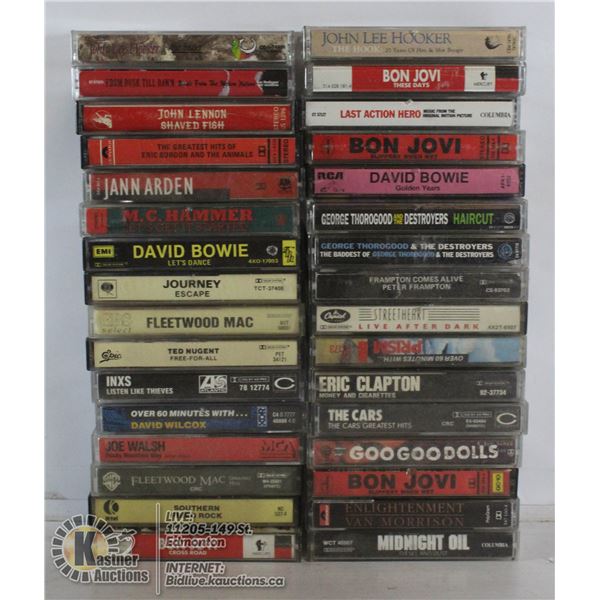 32 1970'S - 80'S ROCK / METAL CASSETTE TAPES