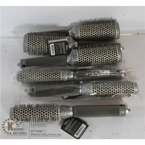 LOT OF 6 CERAMIC HAIRBRUSHES.