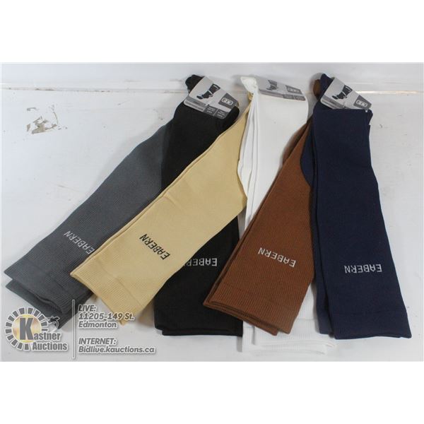 LOT OF 6 EABERN COMPRESSION SOCKS SIZE 6-9.5 W