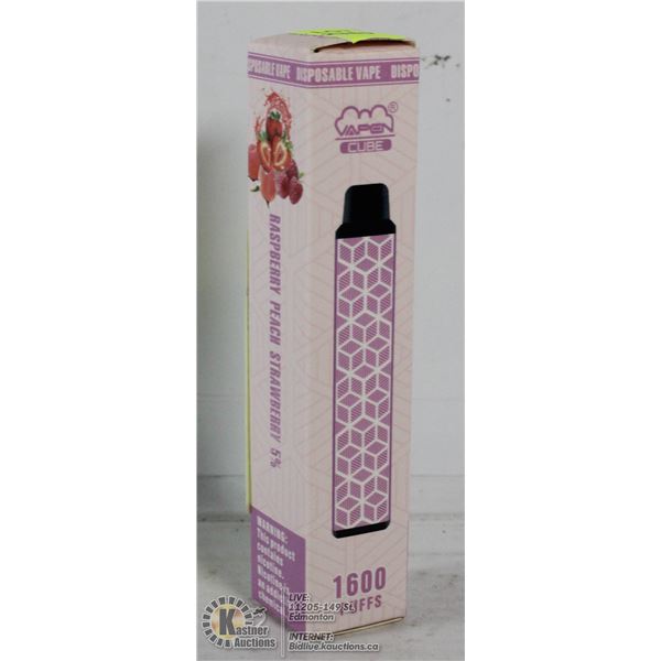 ONE 1600PUFFS VAPE CUBE RASPBERRY PEACH STRAWBERRY