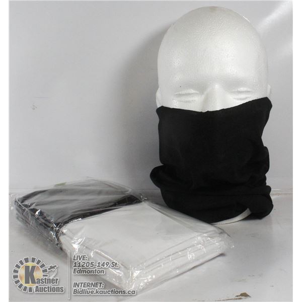 SUPER SOFT BANDANNA FACE MASKS 5 BLACK AND 5 WHITE