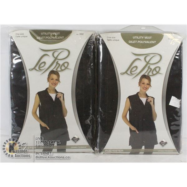 LOT OF TWO UNISEX ONE SIZE FITS ALL UTILITY VESTS.